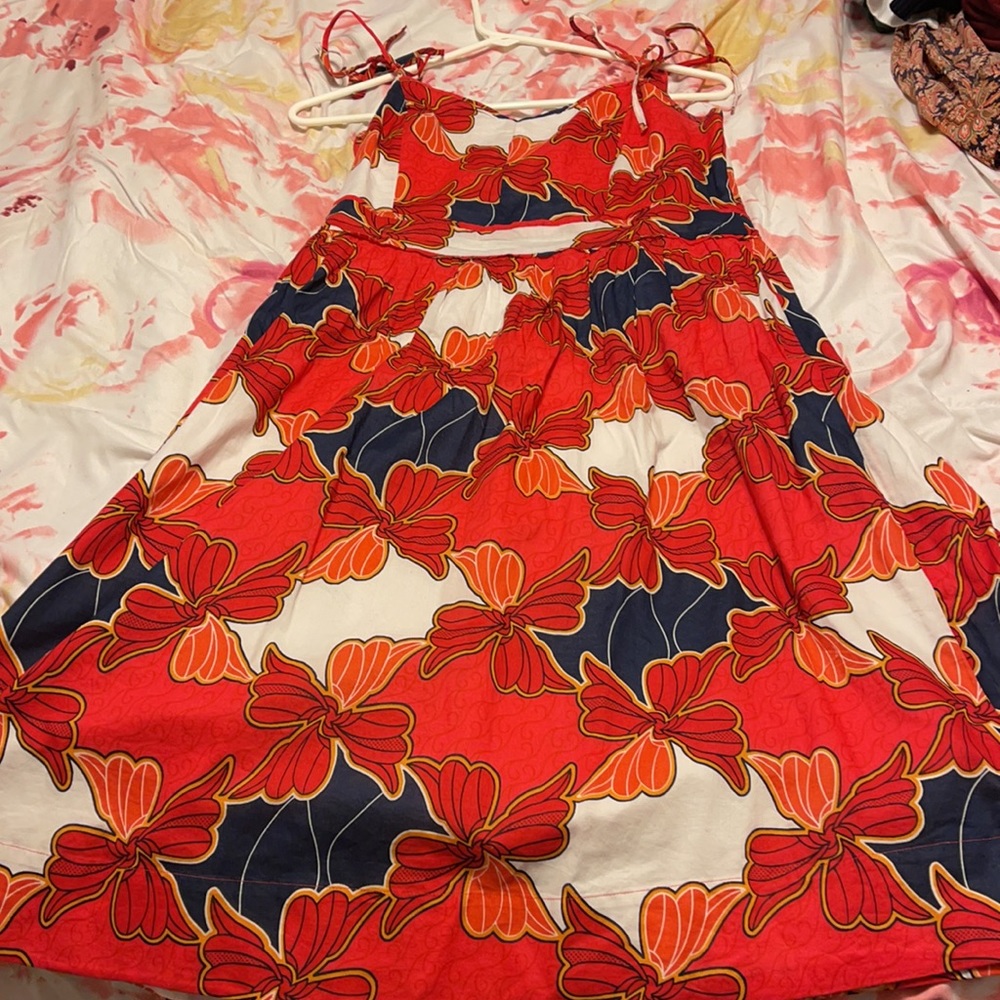 Summer adjustable tie strappy floral dress